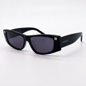 NEW GIVENCHY GV40048F 01A SHINY BLACK/GREY WOMEN SUNGLASSES GIVENCHY